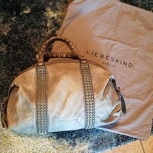 👜 LIEBESKIND Leather Gray Distressed Bag